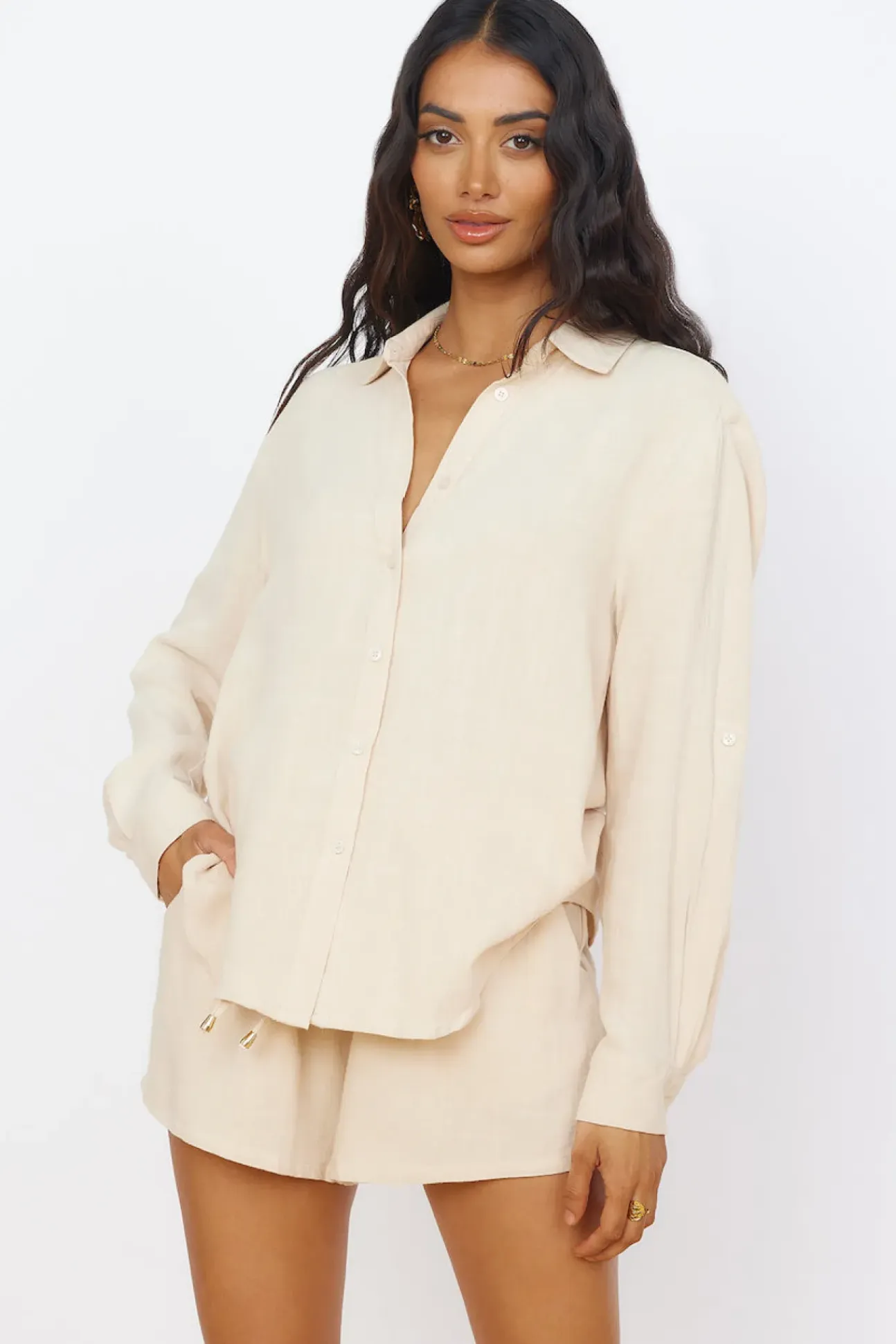SEVEN WONDERS Kiana Shirt Sand
