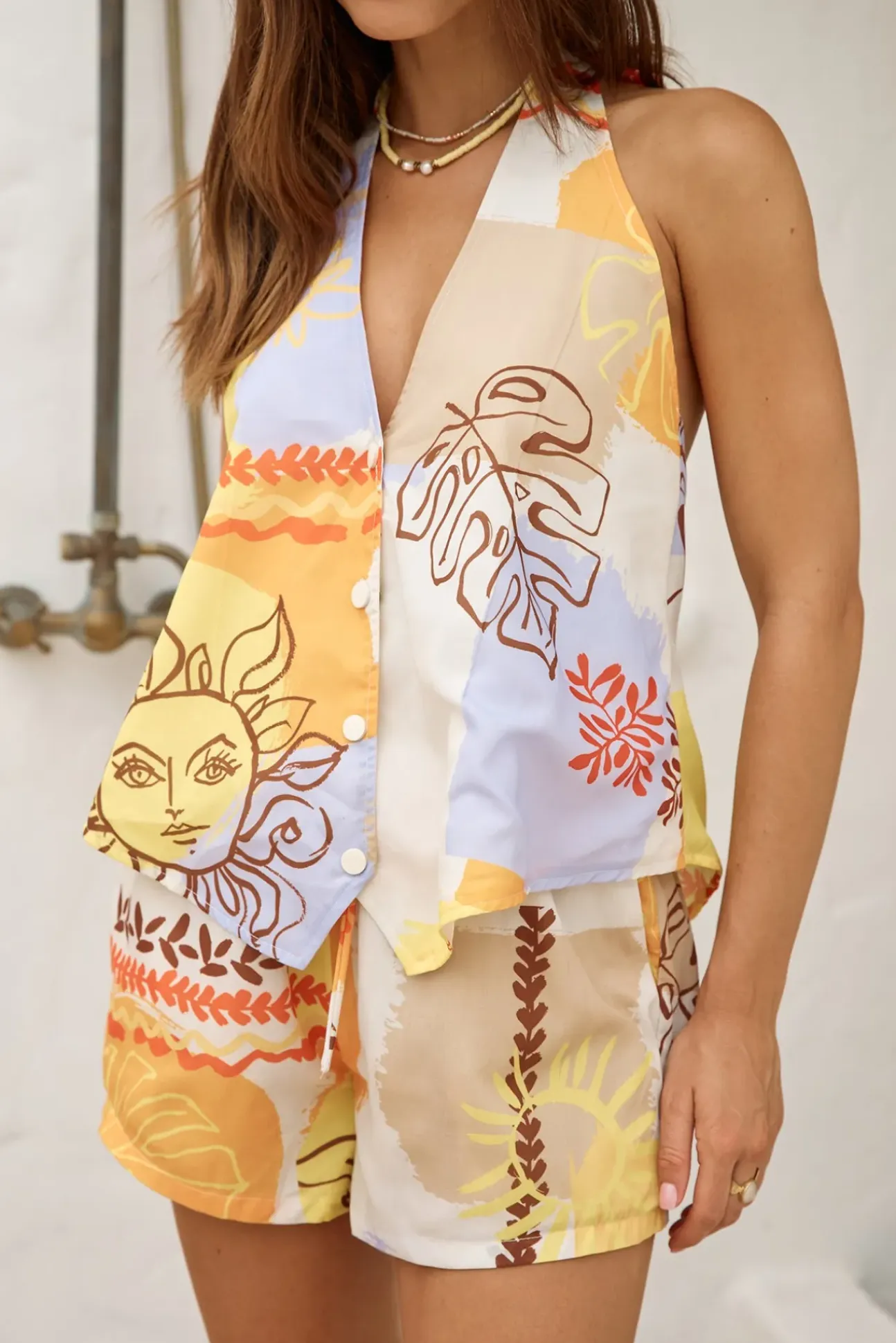 SEVEN WONDERS Palama Vest Top Palama Print