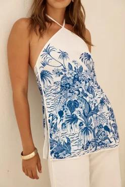SEVEN WONDERS Valencia Halter Top Blue