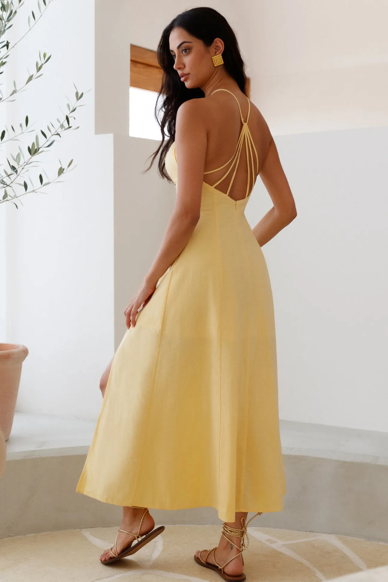 She's Captivating Midi Dress Yellow