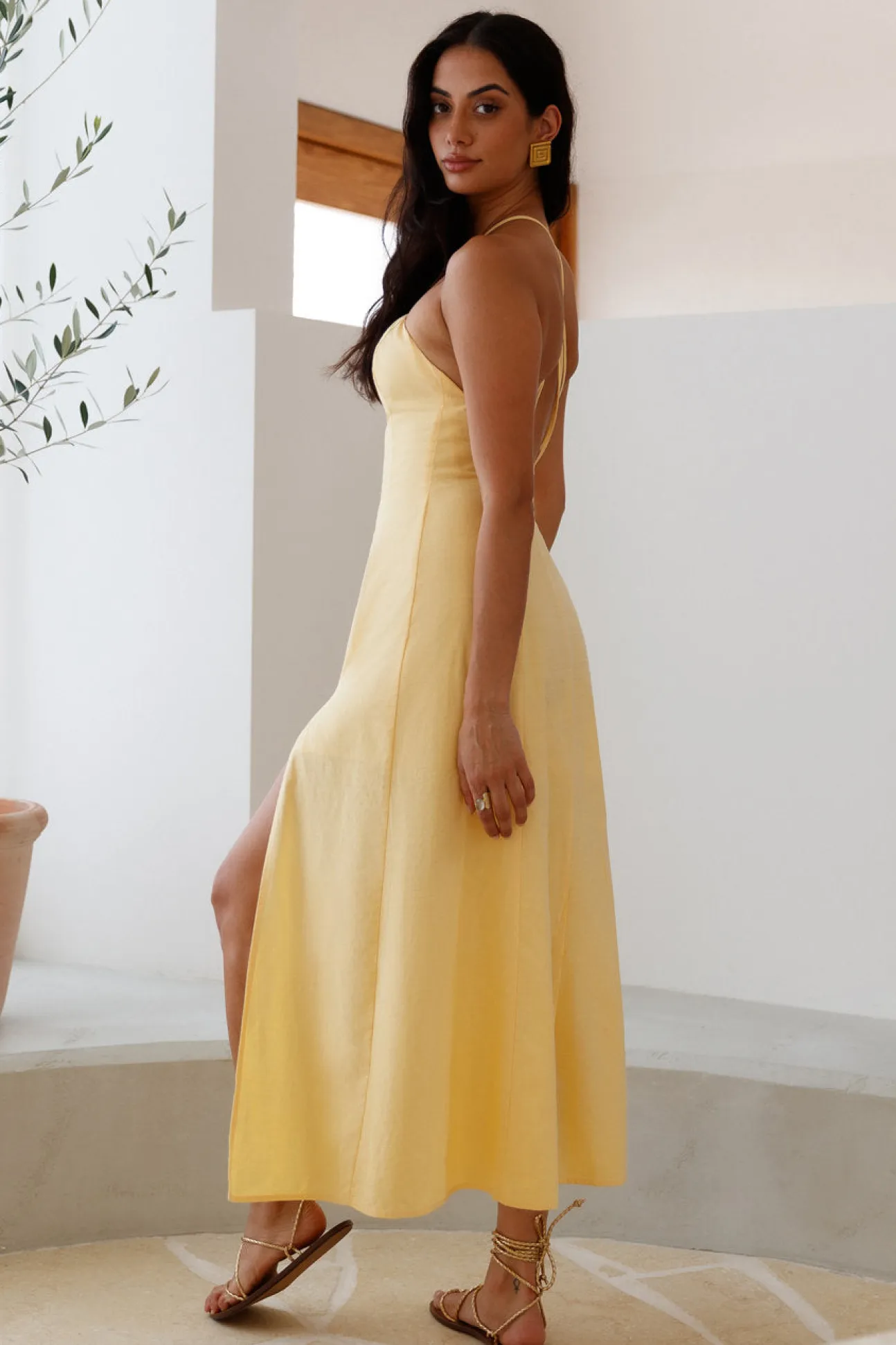 She's Captivating Midi Dress Yellow