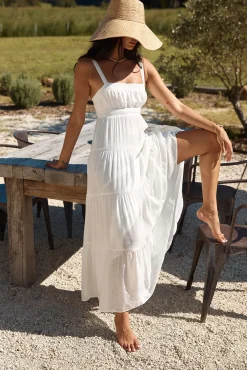 Shooting Stars Maxi Dress White