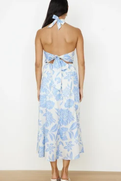 Showing Emotions Halter Maxi Dress Blue
