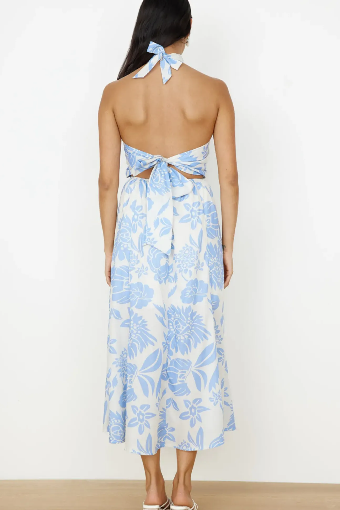 Showing Emotions Halter Maxi Dress Blue