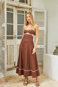 Sienna Breeze Maxi Dress Chocolate Beige