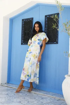 Silent Lullabies One Shoulder Midi Dress Print