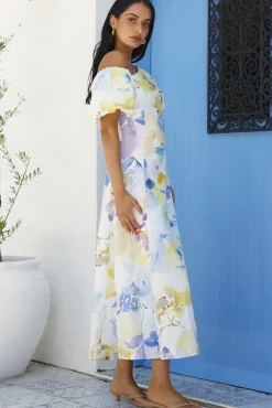 Silent Lullabies One Shoulder Midi Dress Print
