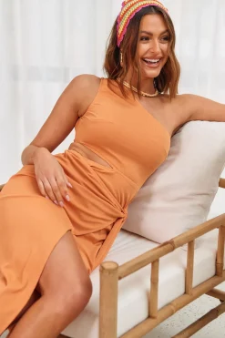 Sincerely Yours Midi Dress Orange