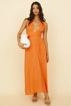 Skyfall Midi Dress Orange