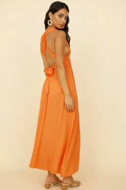 Skyfall Midi Dress Orange