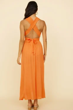 Skyfall Midi Dress Orange