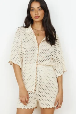 Slow Down Time Shorts Beige