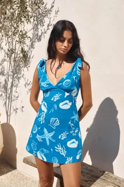 Slowing Down Mini Dress Blue