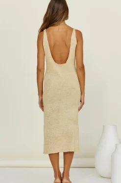 SNDYS Breeze Knit Midi Dress Sand