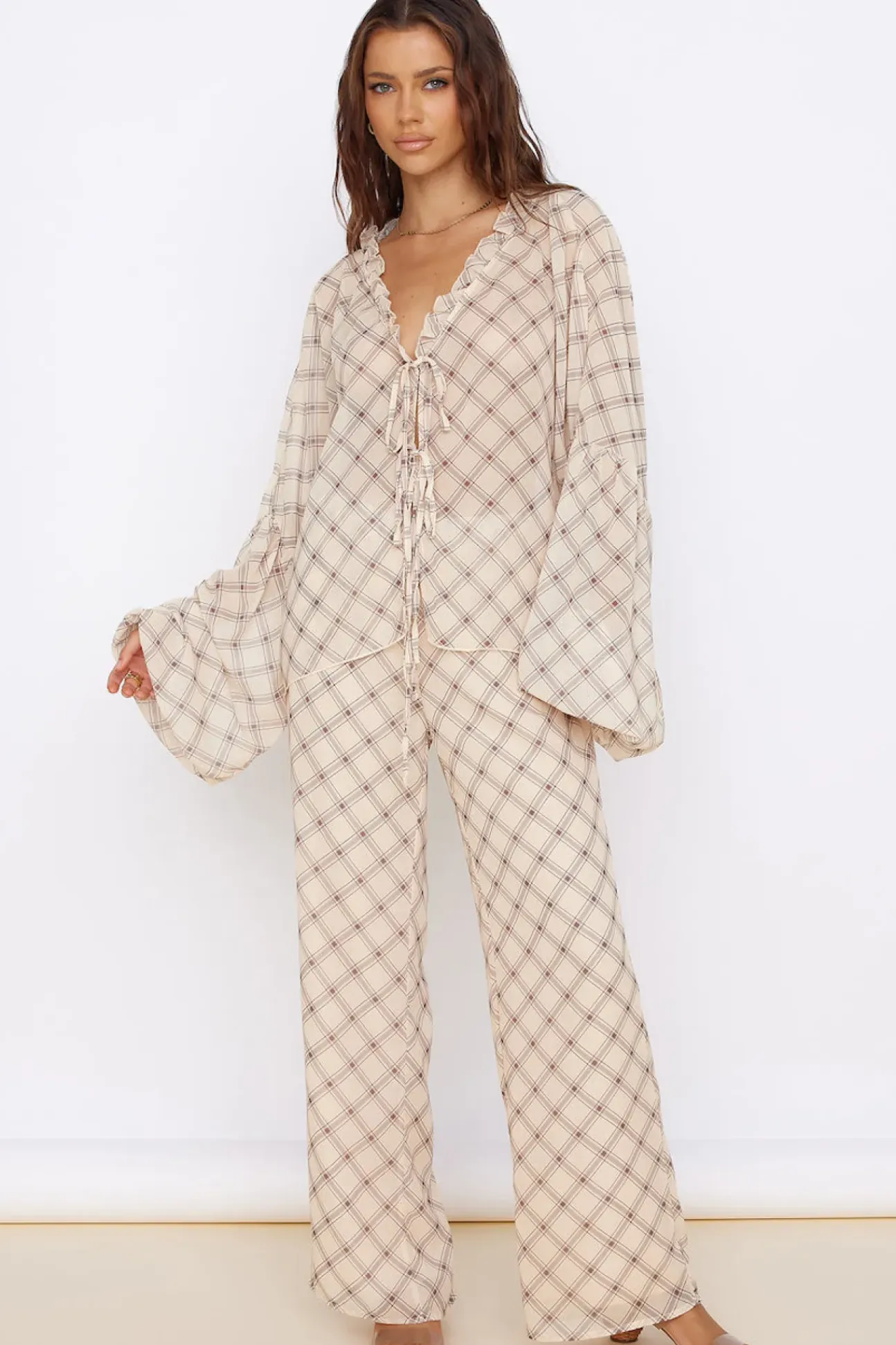 SNDYS Candice Pant Check Print