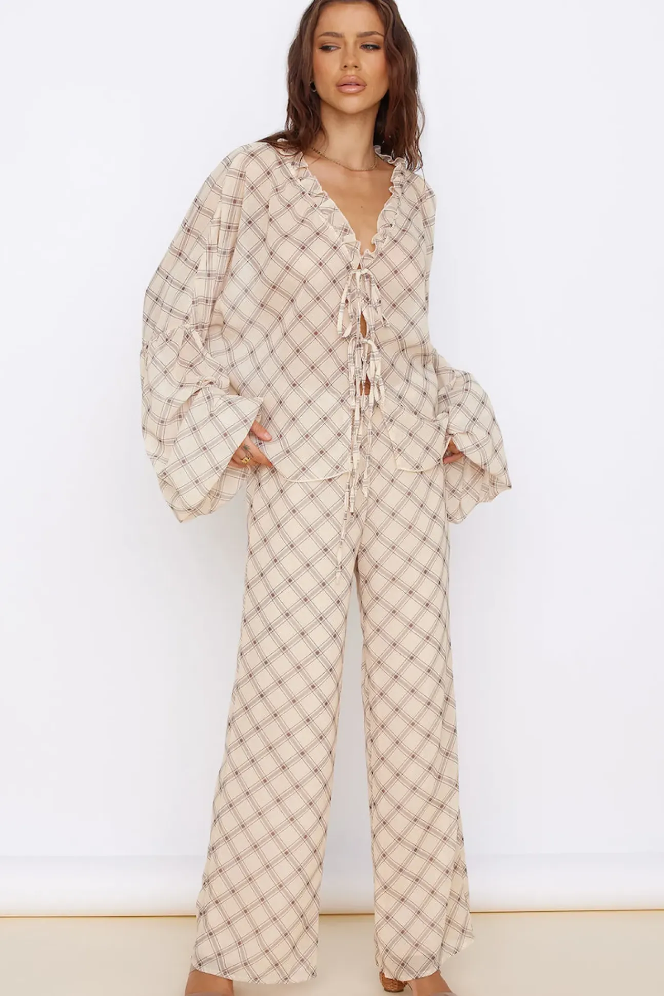 SNDYS Candice Pant Check Print