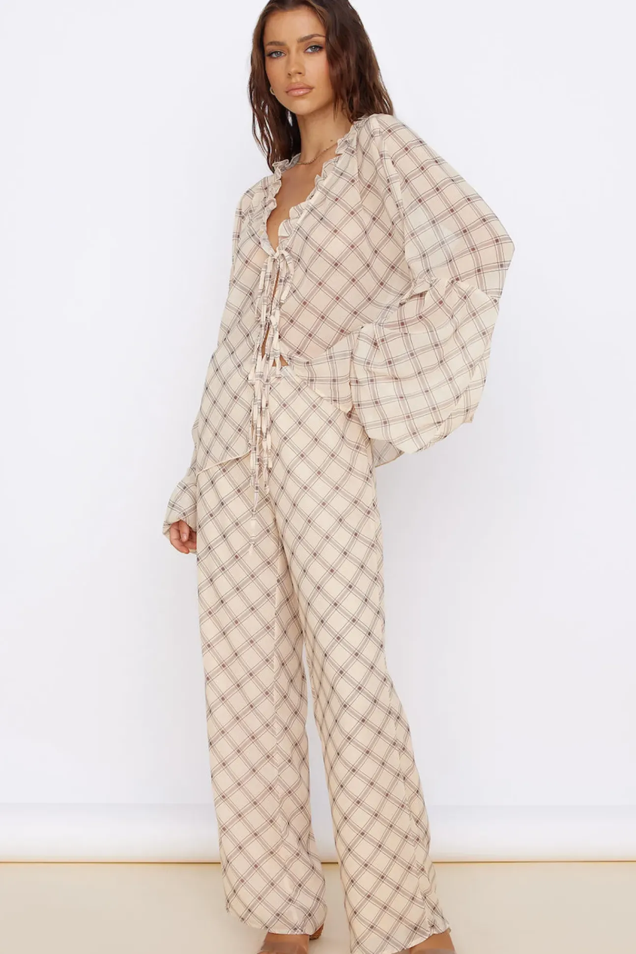 SNDYS Candice Pant Check Print