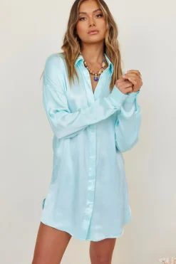 SNDYS Mystic Shirt Dress Sky