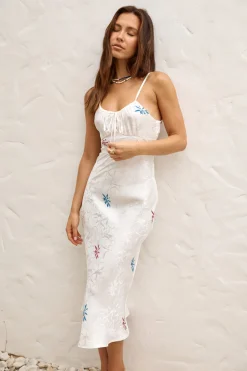 SNDYS Rosa Midi Dress White