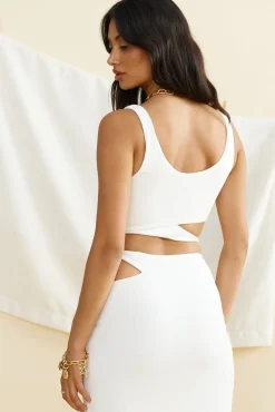 Sneaking Out Crop Top White