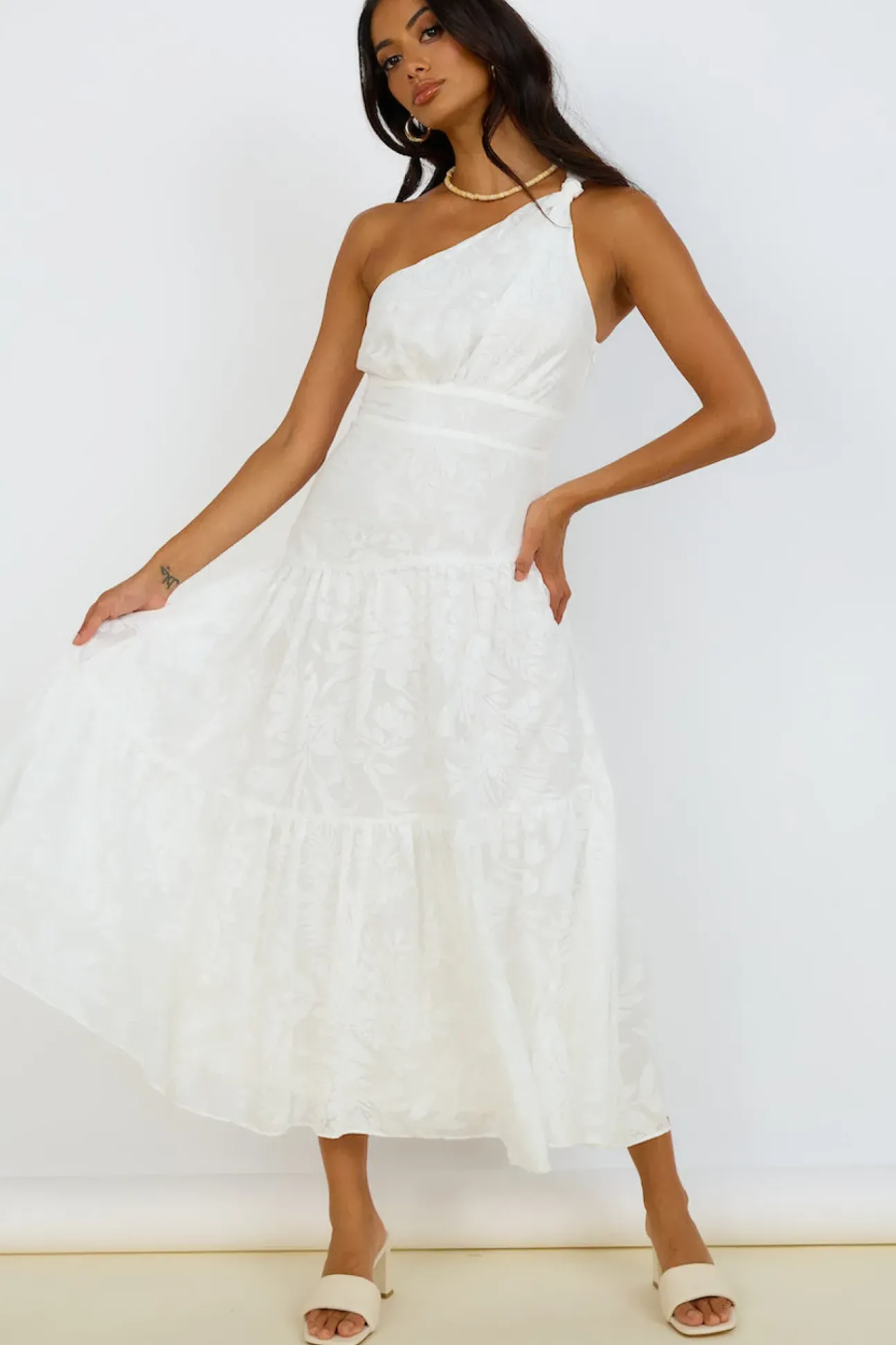 Snowy Mountain Maxi Dress White