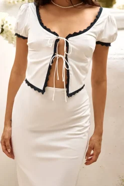 Soft Heart Crop Top White