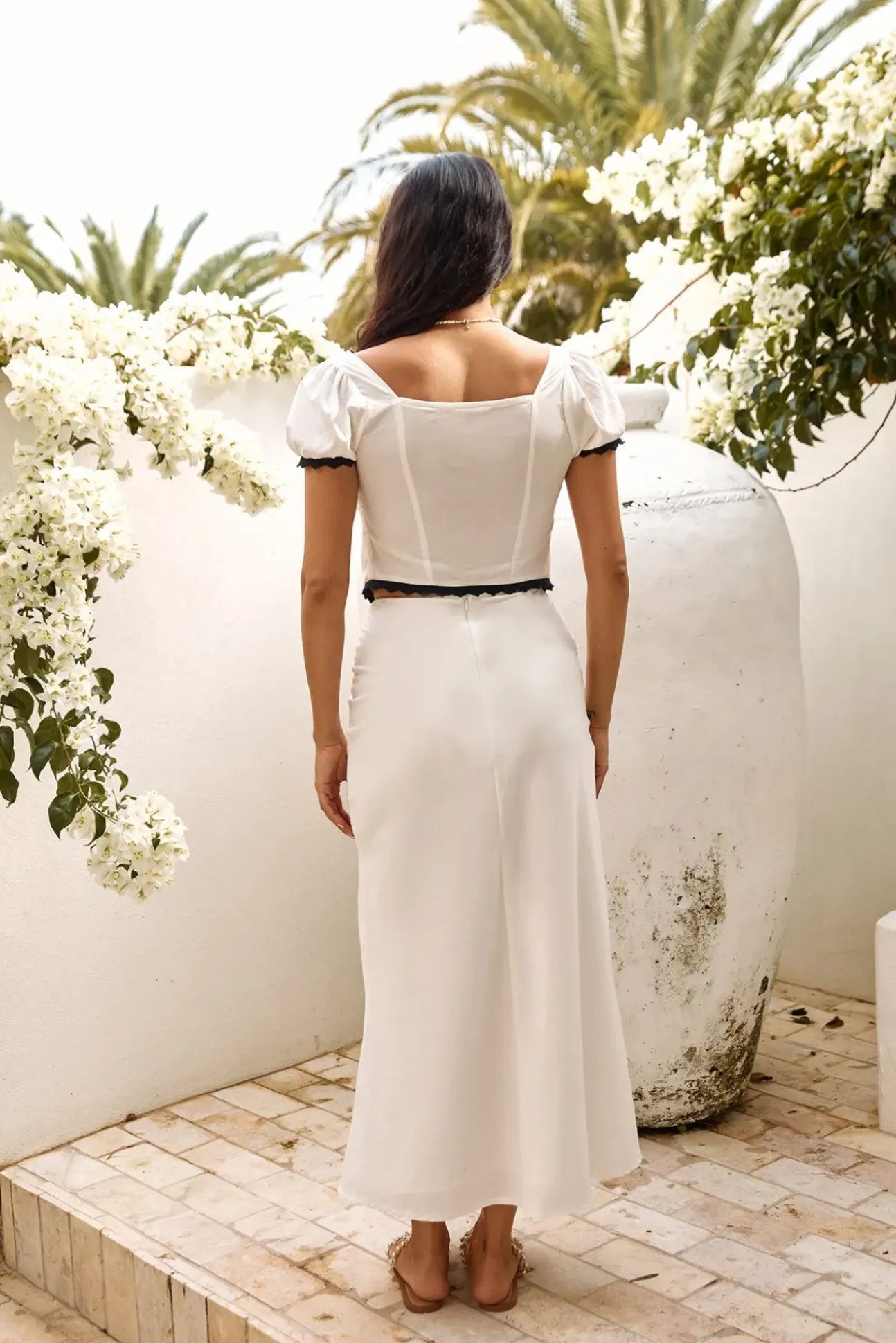 Soft Heart Maxi Skirt White