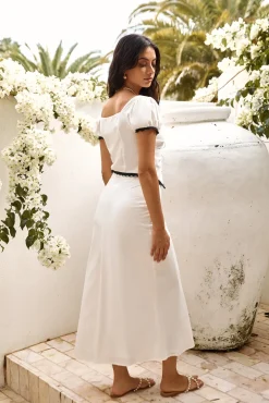 Soft Heart Maxi Skirt White