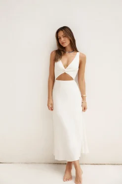 Soft Silhouette Maxi Dress White
