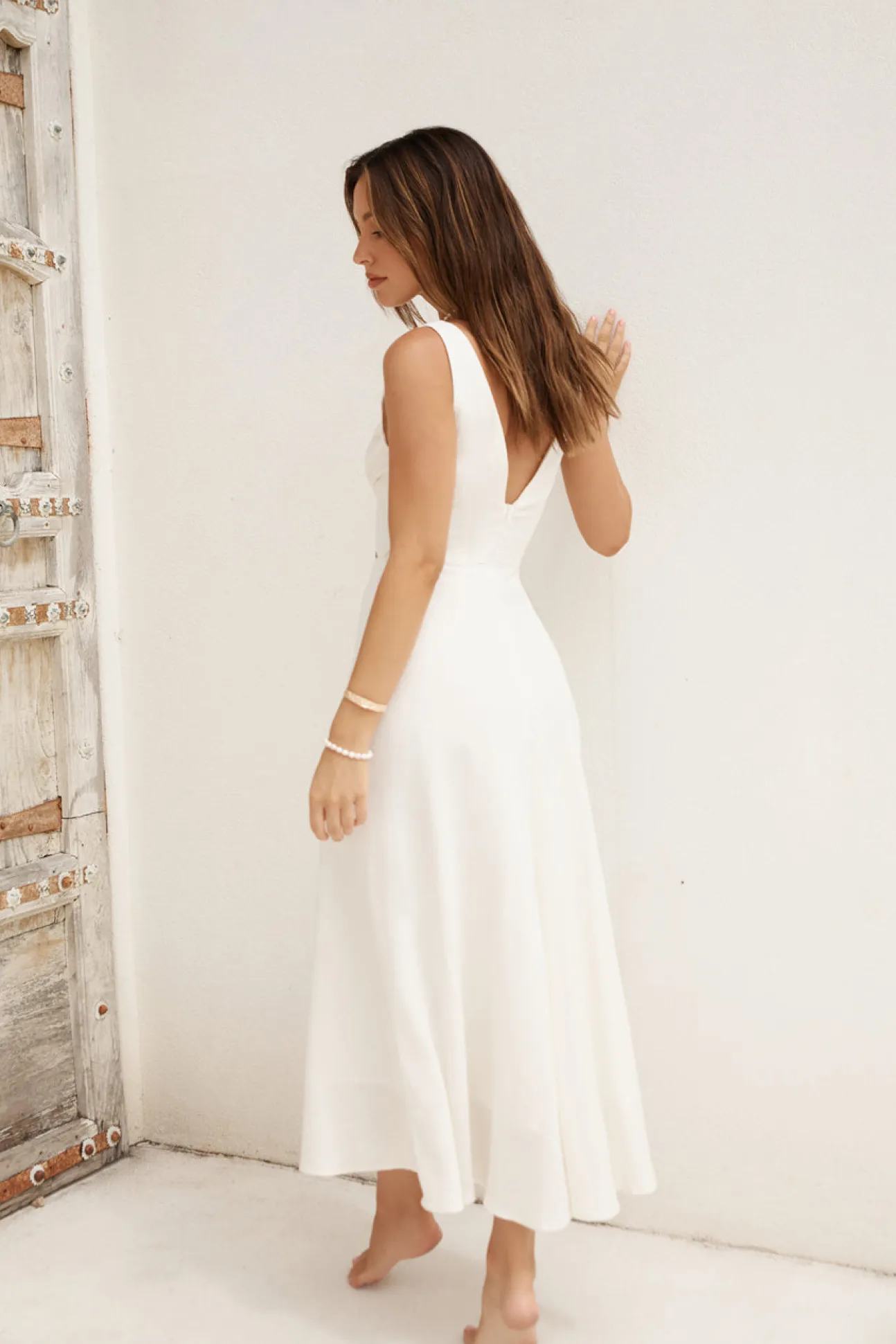 Soft Silhouette Maxi Dress White