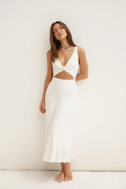 Soft Silhouette Maxi Dress White