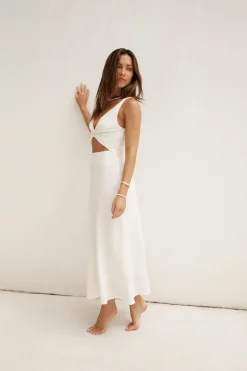 Soft Silhouette Maxi Dress White