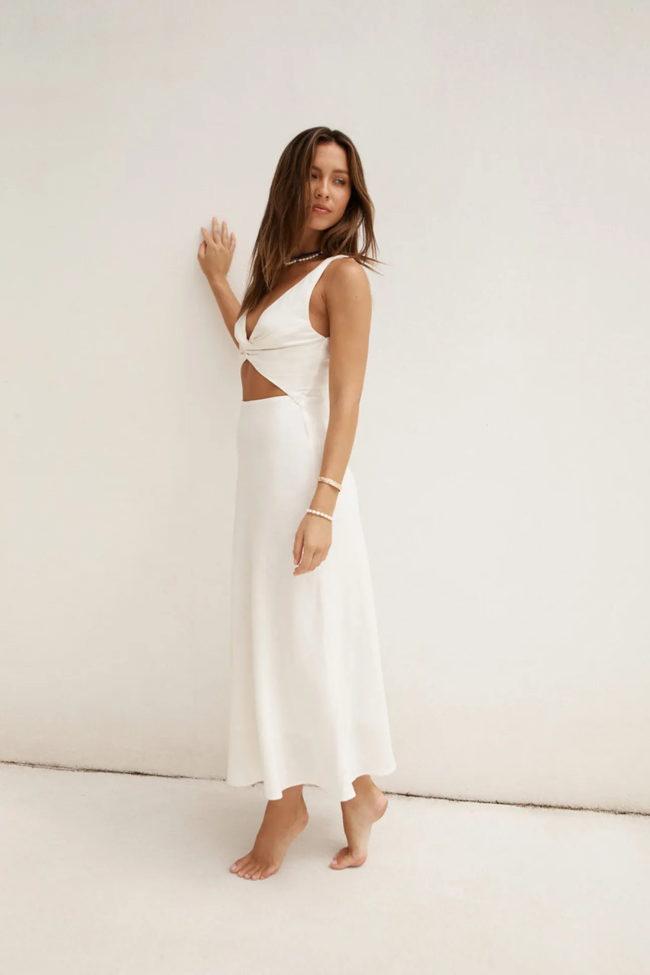 Soft Silhouette Maxi Dress White
