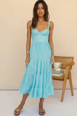 Somebody New Midi Dress Blue