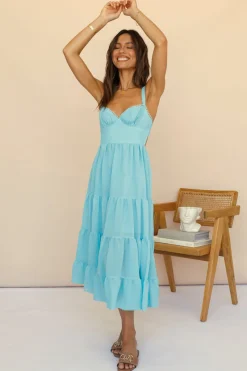 Somebody New Midi Dress Blue
