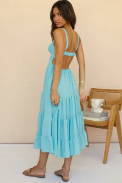 Somebody New Midi Dress Blue
