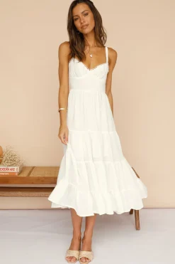 Somebody New Midi Dress White