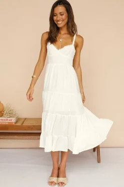 Somebody New Midi Dress White