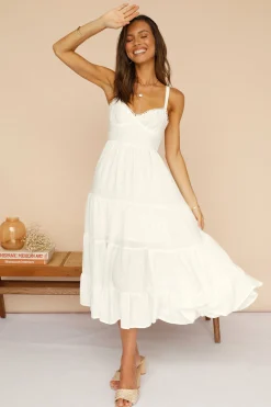 Somebody New Midi Dress White