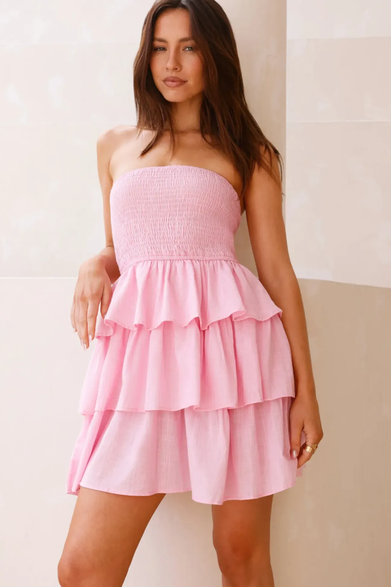Soraya Strapless Mini Dress Pink