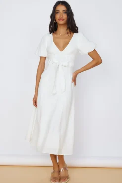 Starlight Serenade Midi Dress White
