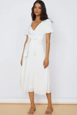 Starlight Serenade Midi Dress White