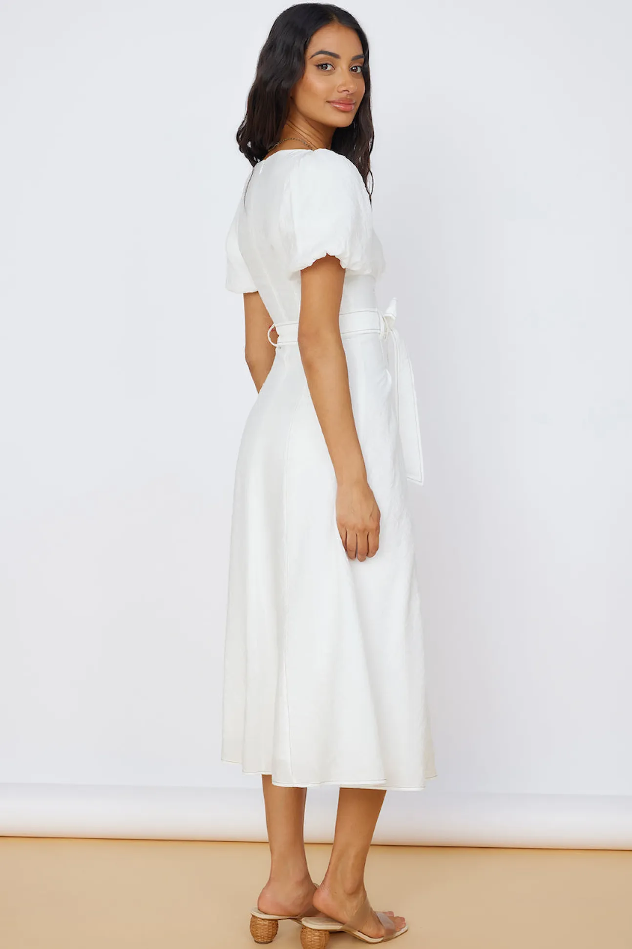 Starlight Serenade Midi Dress White