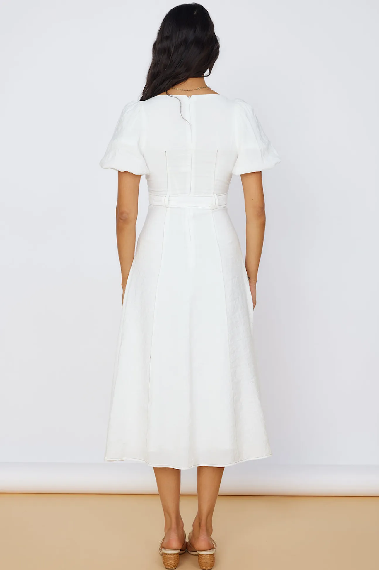 Starlight Serenade Midi Dress White