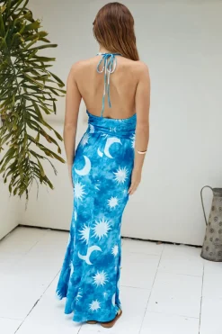 Starlit Oasis Maxi Skirt Blue
