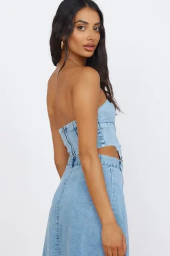 Starlit Symphony Crop Top Denim