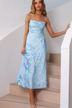 Stay Longer Midi Dress Blue
