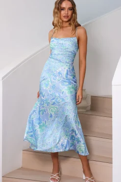 Stay Longer Midi Dress Blue