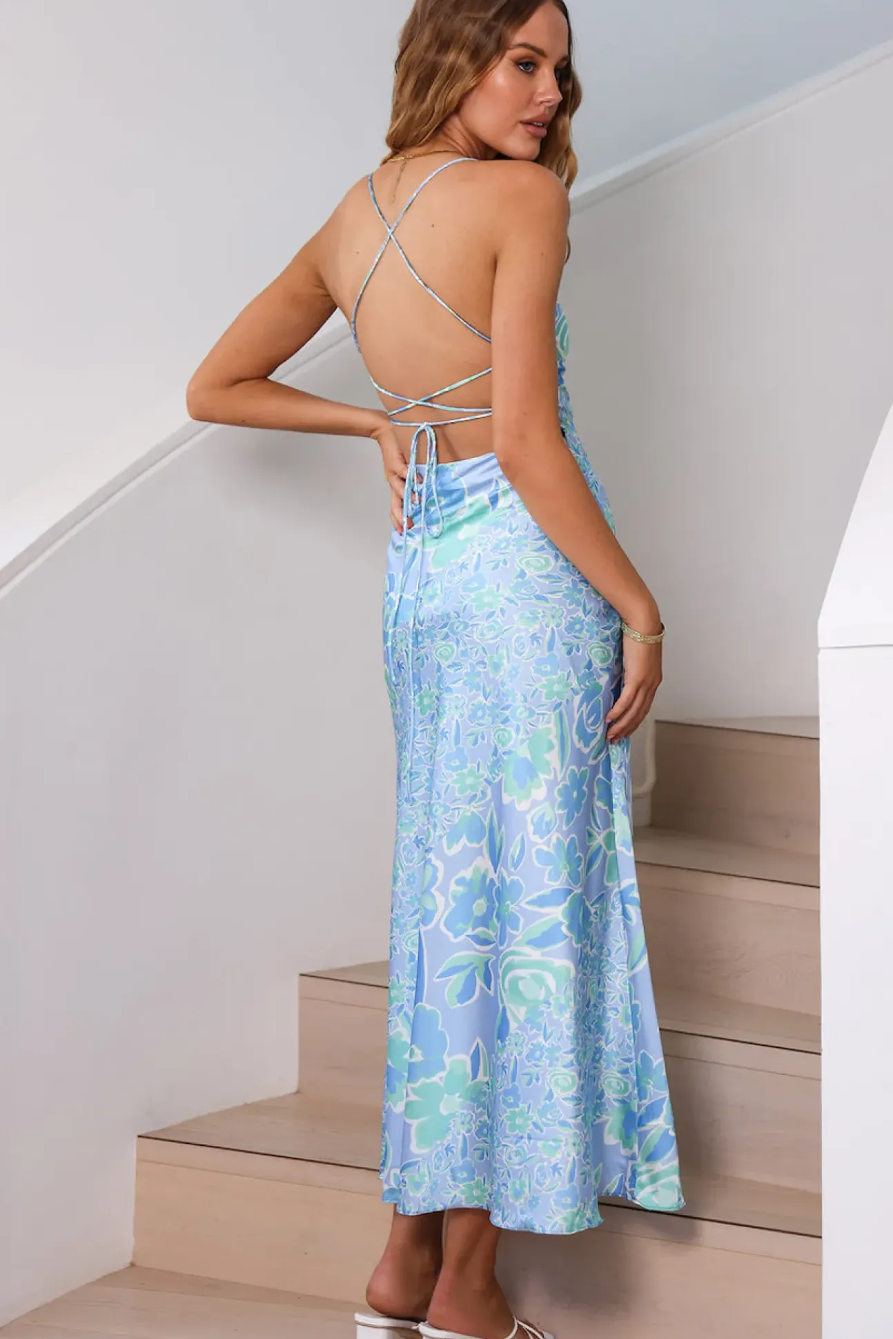 Stay Longer Midi Dress Blue