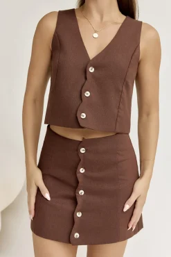 Stella Mini Skirt Chocolate